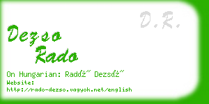 dezso rado business card